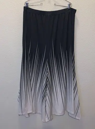 Lily By Firmiana Black White Stripes asymmetrical Skirt Stretchy Elastic Waist