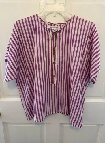 Emerson Fry India Collection Purple Striped Top OS Size undefined