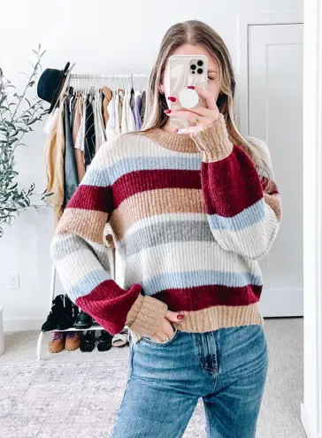 Baum Und Pferdgarten Courtney Autumn Tan Striped Pullover Sweater