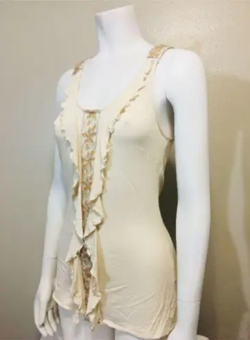 KISCHE Small Top Beige Rayon Spandex Tan