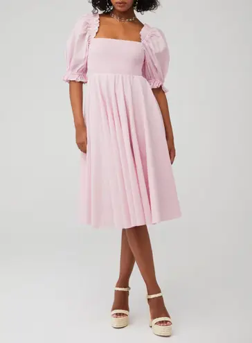Selkie Cotton Day Midi Dress Pink