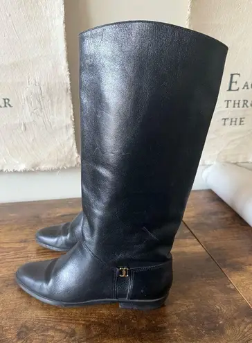 Etienne Aigner Black Leather Riding Boots - Size 6