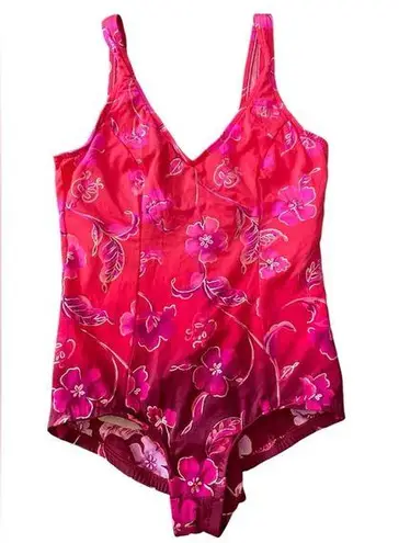 One Piece Rose Reid Marie Plus Vintage Pink Purple Metallic Boho Floral Swimsuit