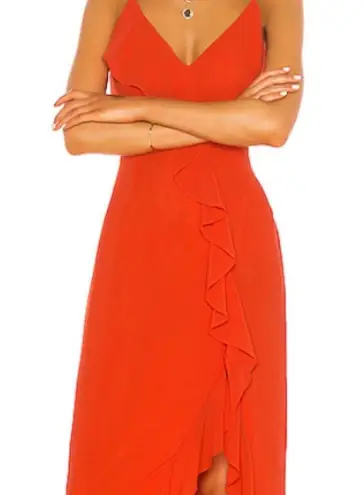 Revolve Shaycation X  Grace Midi Dress in Blood Orange