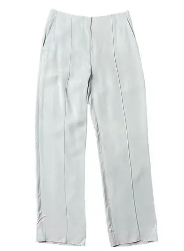 Diane Von Furstenberg DVF Size 10 Pleat Front Smoke Blue Crepe Trousers Straight