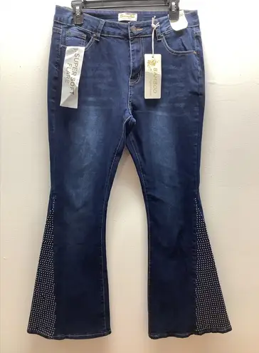 Bamboo  Size 13 Super Soft Flare Blue Jeans with Rhinestone Detail. New With Tags - Image 1