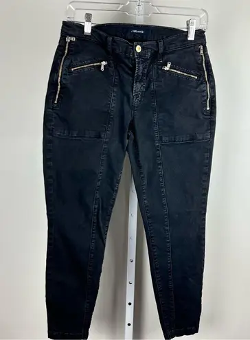 J Brand Moto Jeans Genesis Black Zip Pocket Skinny Size 28