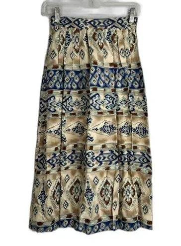 Petite Sophisticate Petite Sophisticates Aztec Southwestern Pleat Waist Midi Skirt USA Made Sz SM