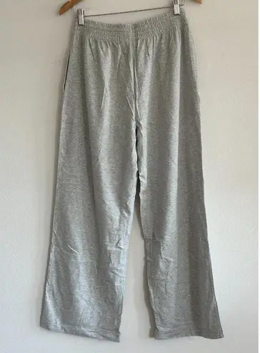 SKIMS Cotton Jersey Wide Leg Pant in Light Heather Grey, Size XXS