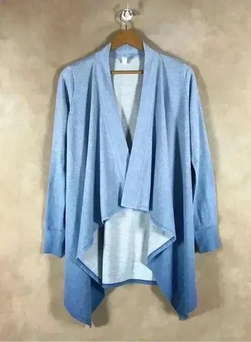 Ideology Dip-Dye Waterfall Draped Open Front Cardigan, Blue, XS