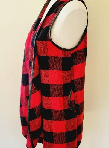 Axis buffalo check faux waterfall medium vest