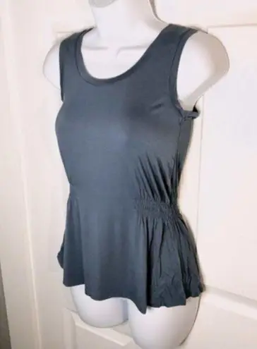 Modcloth  Side Smocked Tank Top Easily Leisurely Knit Blue XXS