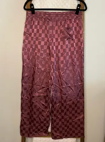 BCBGMAXAZRIA NWOT  plum checkered patterned drawstring waist pajamas pants