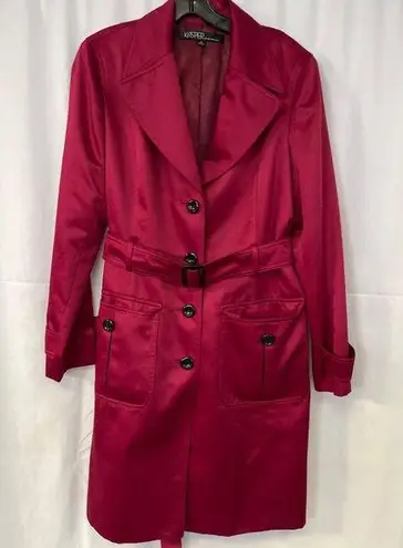 Kasper Sportswear Womens Magenta Trench Coat Size 10 SKU 6676