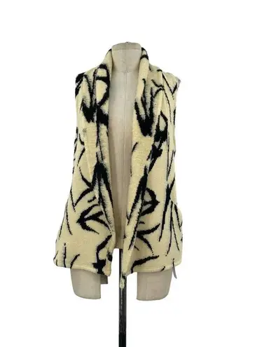Rory Beca Cream & Black Bird Print Sweater Knit Vest Size Small