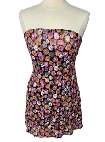 NWOT MISCREANTS Cupid Mini Dress in Orange Pink Lace Multiple Size 8