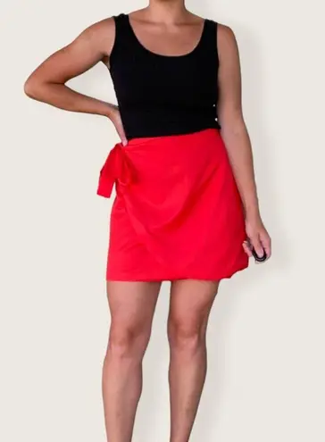 Fashion Union Wrap Mini Skirt Red Size 4 Date Night Cute Holiday