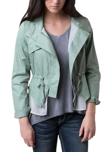 Daytrip  Buckle Sage Green Canvas Jacket Collared Layered Cotton - Image 1