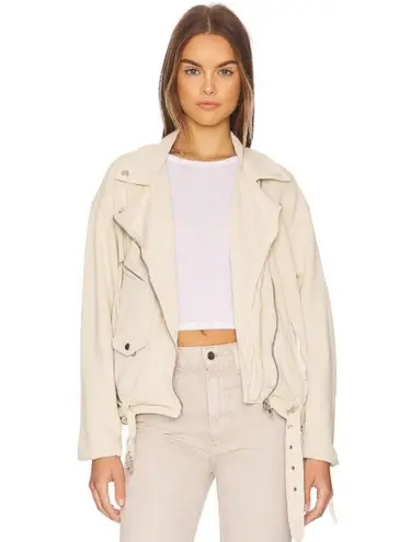 Free People NWT  We The Free Rebel Rebel Cotton Vanilla Creme Moto Jacket Size M