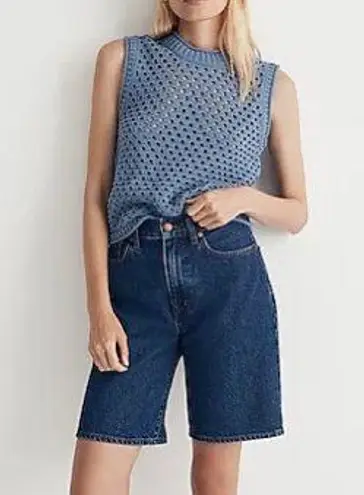 New Madewell Open Stitch Crop Sweater Vest Style NL192 Bright Ivory Size XXL White