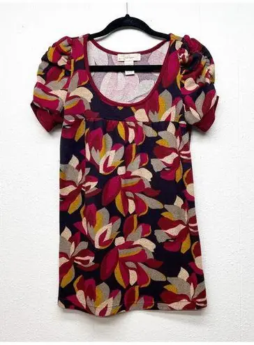 Vintage Younique Babydoll Sweater Top Womens S Floral Y2K Puff Sleeve Fairy Boho Red