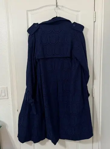 Farm Rio Eyelet Double Breasted Trench Coat XS