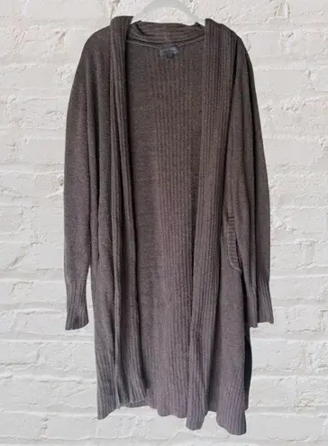 Barefoot Dreams CozyChic Lite Cardigan 1X Taupe Mocha Brown Gray QVXCL1070