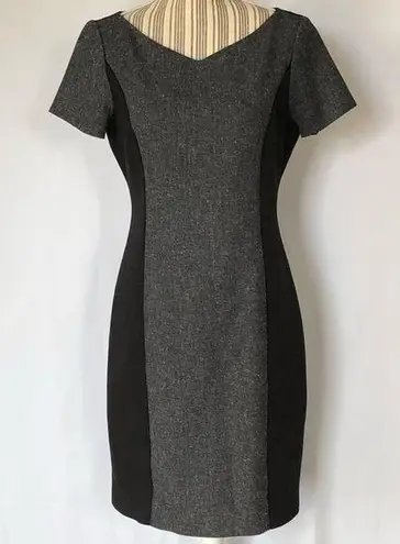 Tahari black/gray color block sheath dress size 8