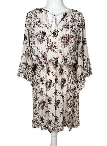 Lovestitch Mixed Print Ruffle Sleeve Floral Dress - Medium