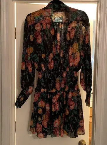 Zimmermann EUC ZIMMERMAN Allia smocked elastic waist floral long bloused sleeve dress