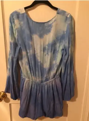 Lulus Land and Sea Blue Tie-Dye Romper