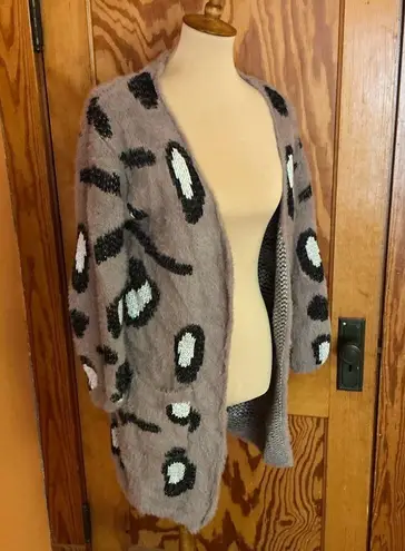 XOXO fuzzy soft eyelash cheetah cardigan