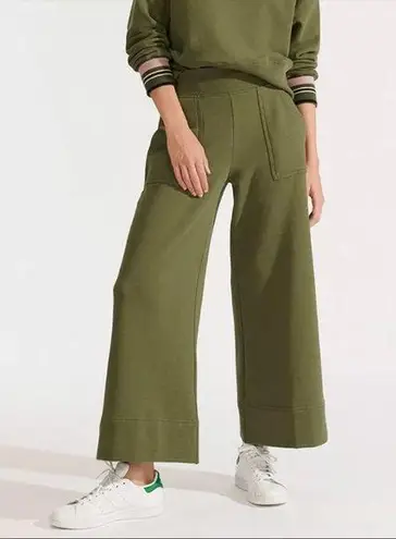 Veronica Beard x Sold Out Green Melanie Wide Leg Sweatpants Ankle Cropped
