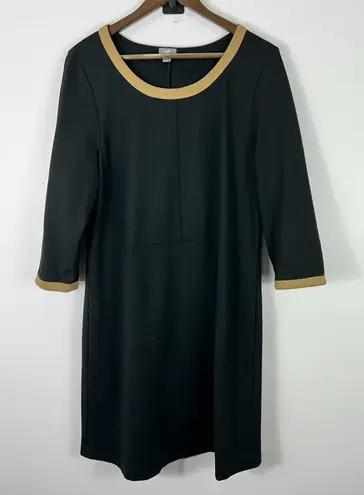 J.Jill Dress L Black Knit Colorblock Minimalist Stretch Sheath Career Office Size L