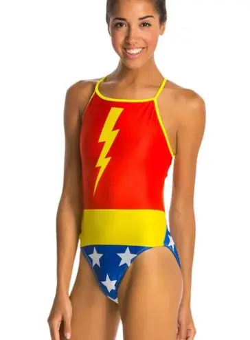 One Piece NWOT Vintage Y2K Splish Awesome Girl Thin Strap  Swimsuit / Wonder Woman Costume - 30