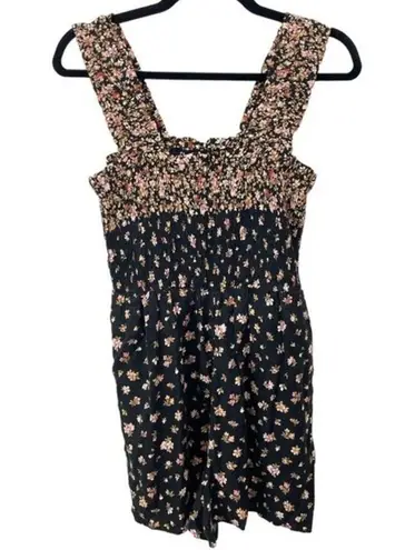 American Eagle  AE Floral Romper Size MEDIUM Black Ditsy Floral