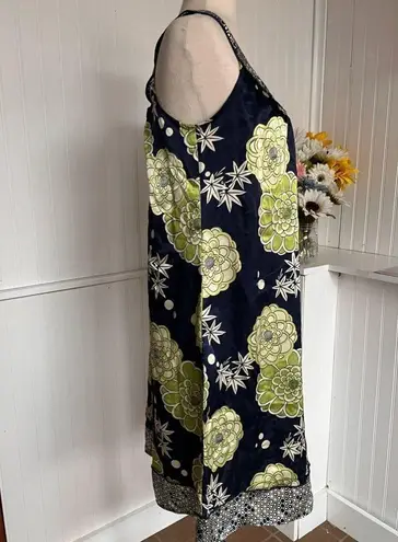 Jonathan Martin Blue & Green Floral Shift Dress