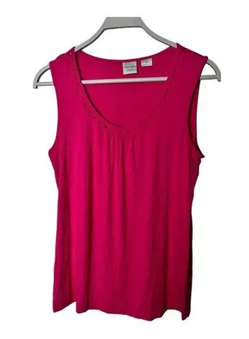 Emma James Stretch Sleeveless Embellished Neckline Blouse Sz M