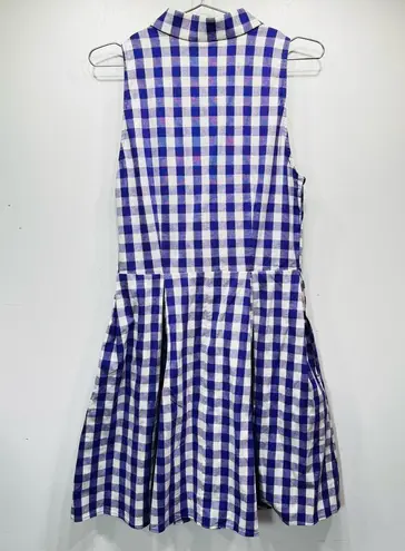 Purple & White Gingham Checked ModCloth Dress by Ixia Western Sleeveless Cowgirl Size L