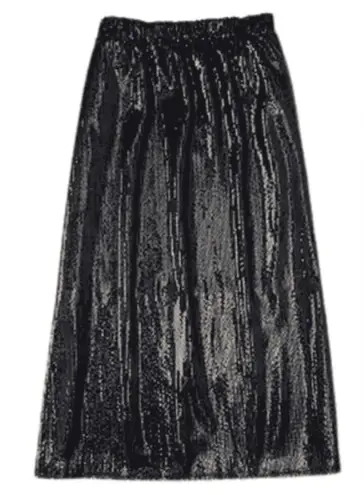 Serra NWT Black Sequin Midi Skirt - New with Tags - Elastic Waist