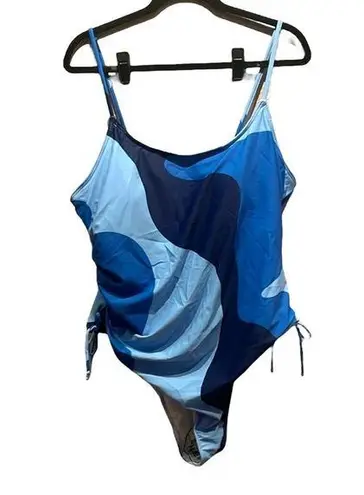 None New Women’s One Piece Swimsuit Blue Swirl Size 3X or 16