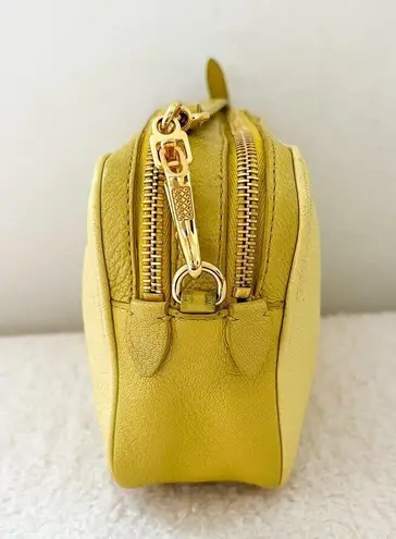 Miu Miu Yellow Leather Double Zip Crossbody / Shoulder Bag