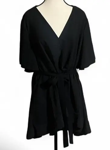 Bloomchic Dress Sz18/20 Butterfly Sleeves High/Low Ruffle Hems Wrap Front Belted