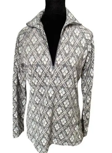 Woolrich Argyle Ombre Diamond Fleece Zip Up Base Layer Gorpcore Outdoor Jacket
