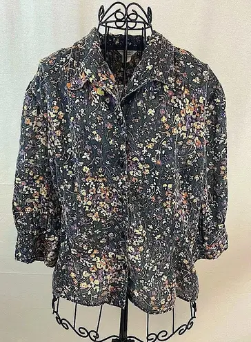 Christopher & Banks  Button Down Floral Blouse Women’s Size Large