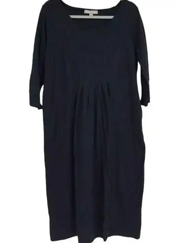 Woman Within BLACK 3/4 SLEEVE MIDI DRESS SIZE 14/16