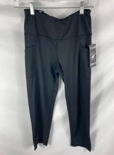 Beverly Hills Polo Club NWT Black Pocket Leggings Size Medium 22"