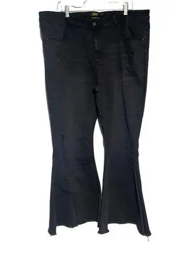 L and B Lucky & Blessed Women's Jeans Flare High Rise Denim Black Size 22