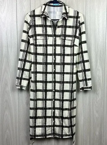 J. McLaughlin Womens Haarlem Dress XS Kurti Square Cream Catalina Long Sleeve Tie