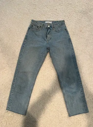 Topshop Raw Hem Straight Leg Jeans